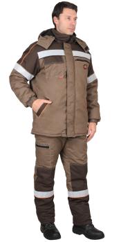 Костюм утепленный с брюками СИРИУС-РОДОС, 35хб/65пэ, пл.245, коричневый, р.52-54/182-188