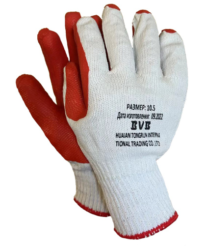 Перчатки КИРПИЧИК трикотажные х/б усиленные резиной